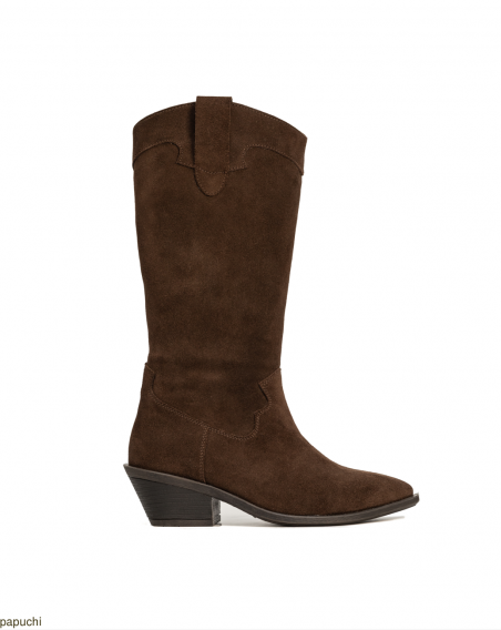 КОВБОЙКИ темно-коричневі замшеві 30-24